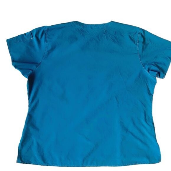 Carhartt Cross-Flex Womens Plus Size 3X Media Scrub Top in Caribbean - Picture 3 of 6